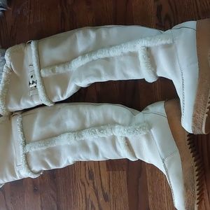 Hunter leather and fleece winter boots